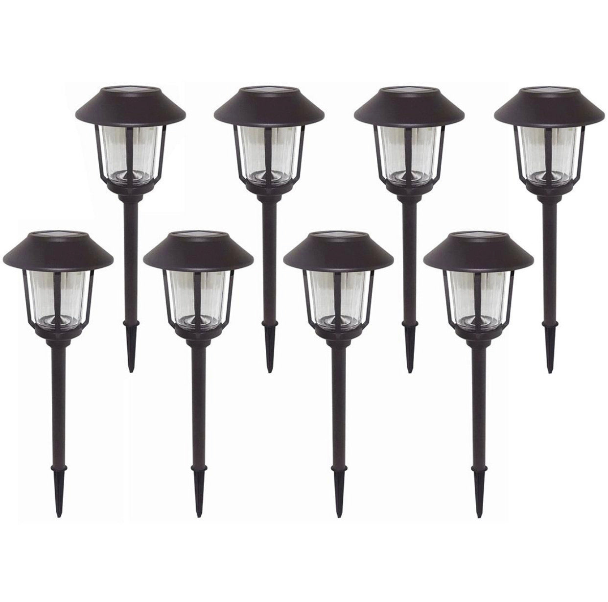 SmartYard 15-Lumen Solar Pathway Lights, Aluminum And Glass 6 Pack