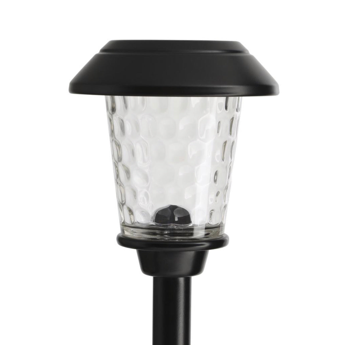 Hampton Bay Solar Black Metal Outdoor LED Path Light Dimple Glass Lens (12-Pack)