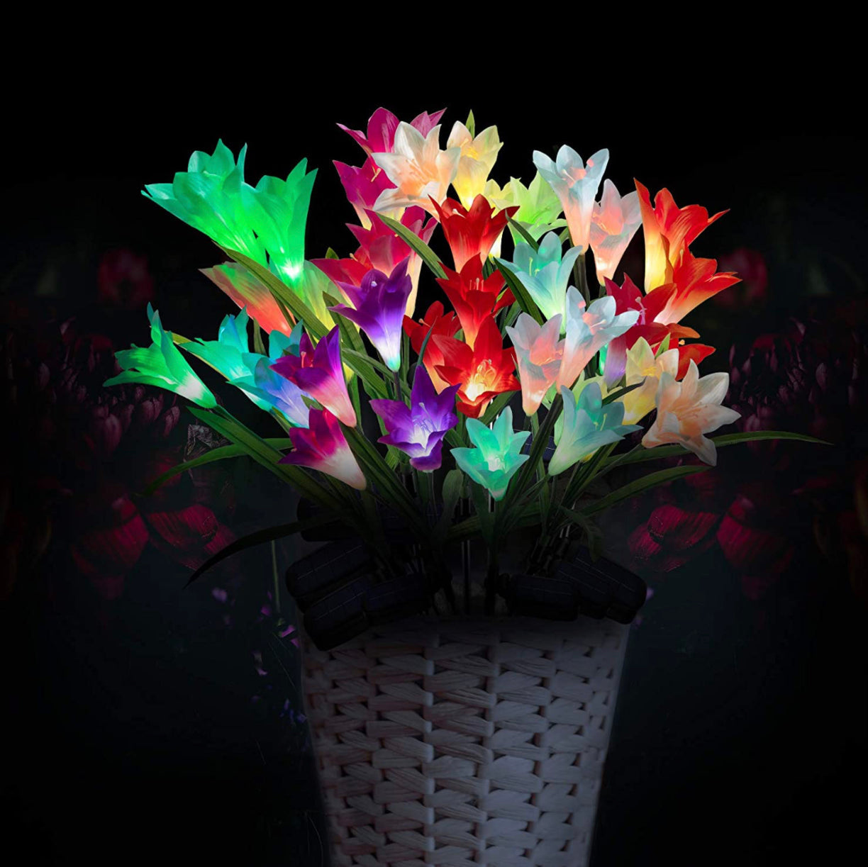 Solar Lily Flower Lights (Pack of 4 = 16 Flowers)