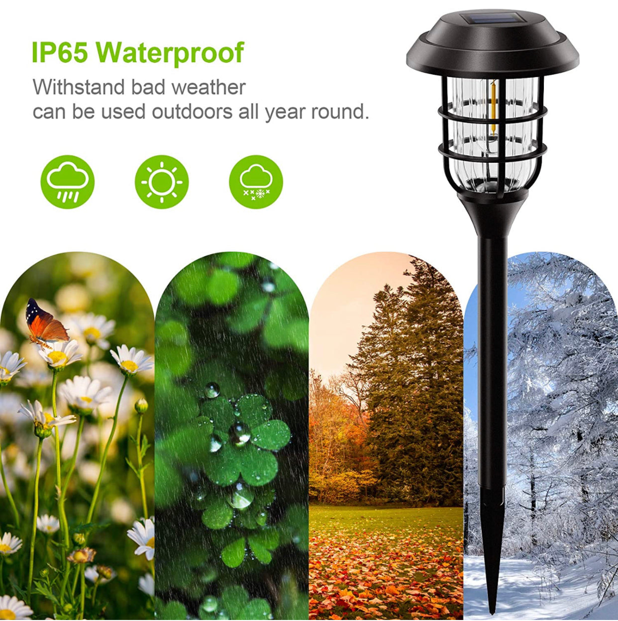 LANSGARINE Solar Pathway Lights Outdoor 8 Pack