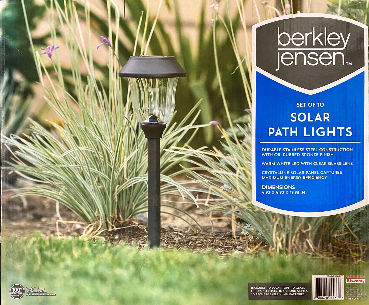 Berkley Jensen 14-Lumen Solar Pathway Lights,10 Pack- Oil-rubbed Bronze