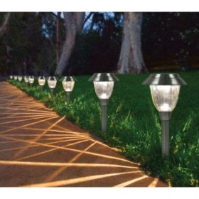 Member's Mark Solar LED Pathway Lights, Stainless Steel 12 Lumens (6 Pack)