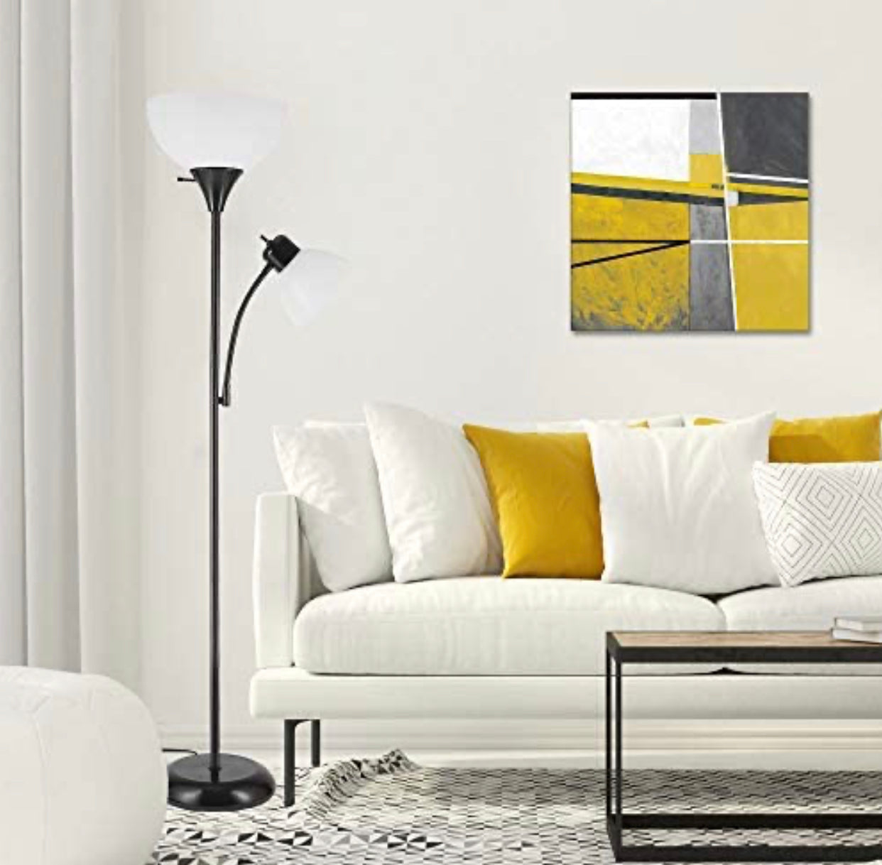 Torchiere Floor Lamp – High Brightness Torchiere Floor Lamp with 2 Reading Lights  Lamps with Efficient LED