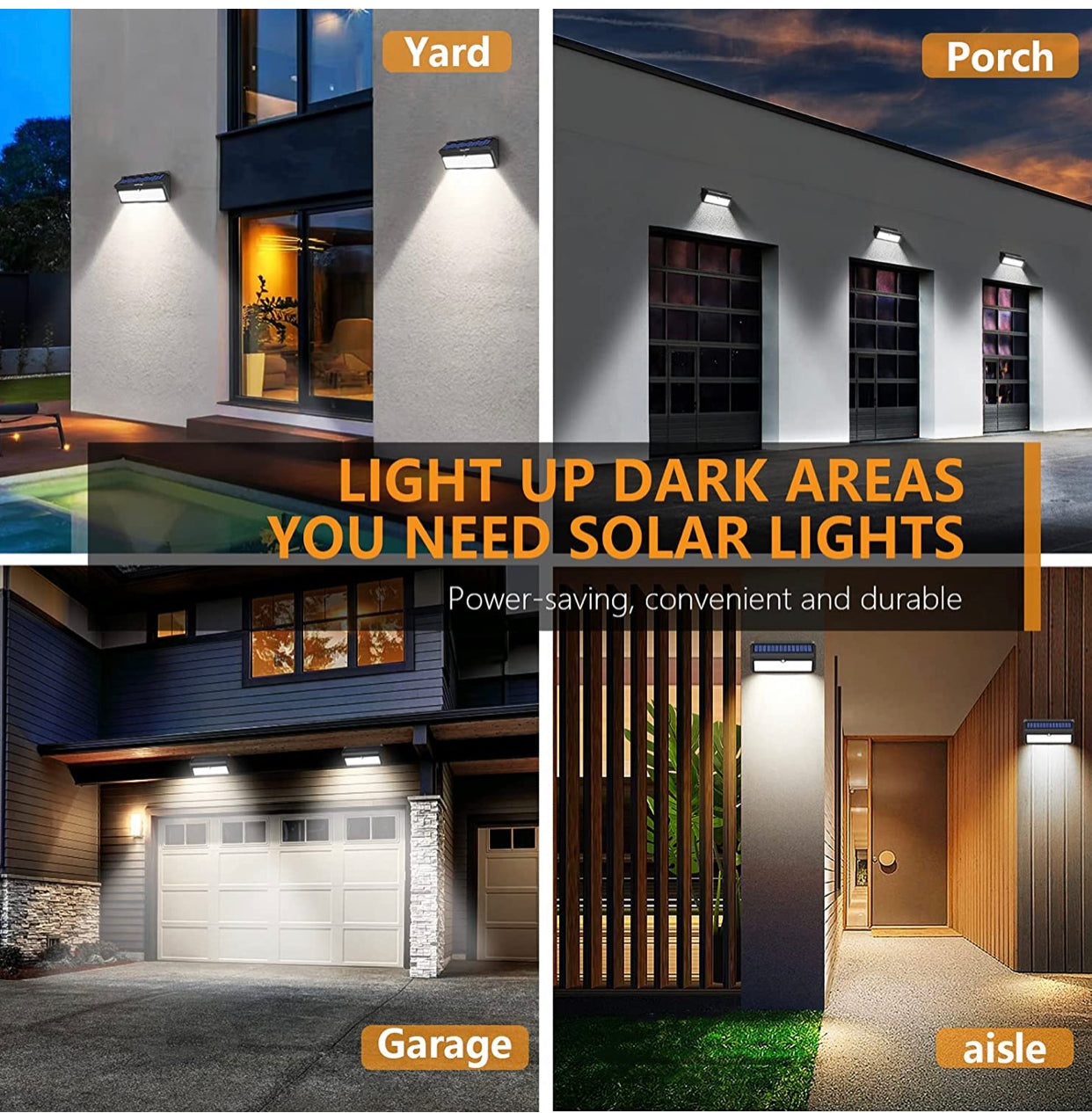 Solar Outdoor Lights 100 LED Motion Sensor Solar Security Lights 4-Pack