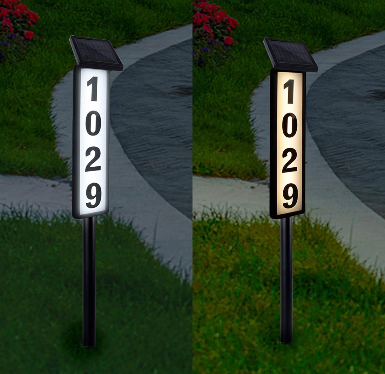 Solar Lighted House Address Numbers Sign,25 Lumen Five Digit