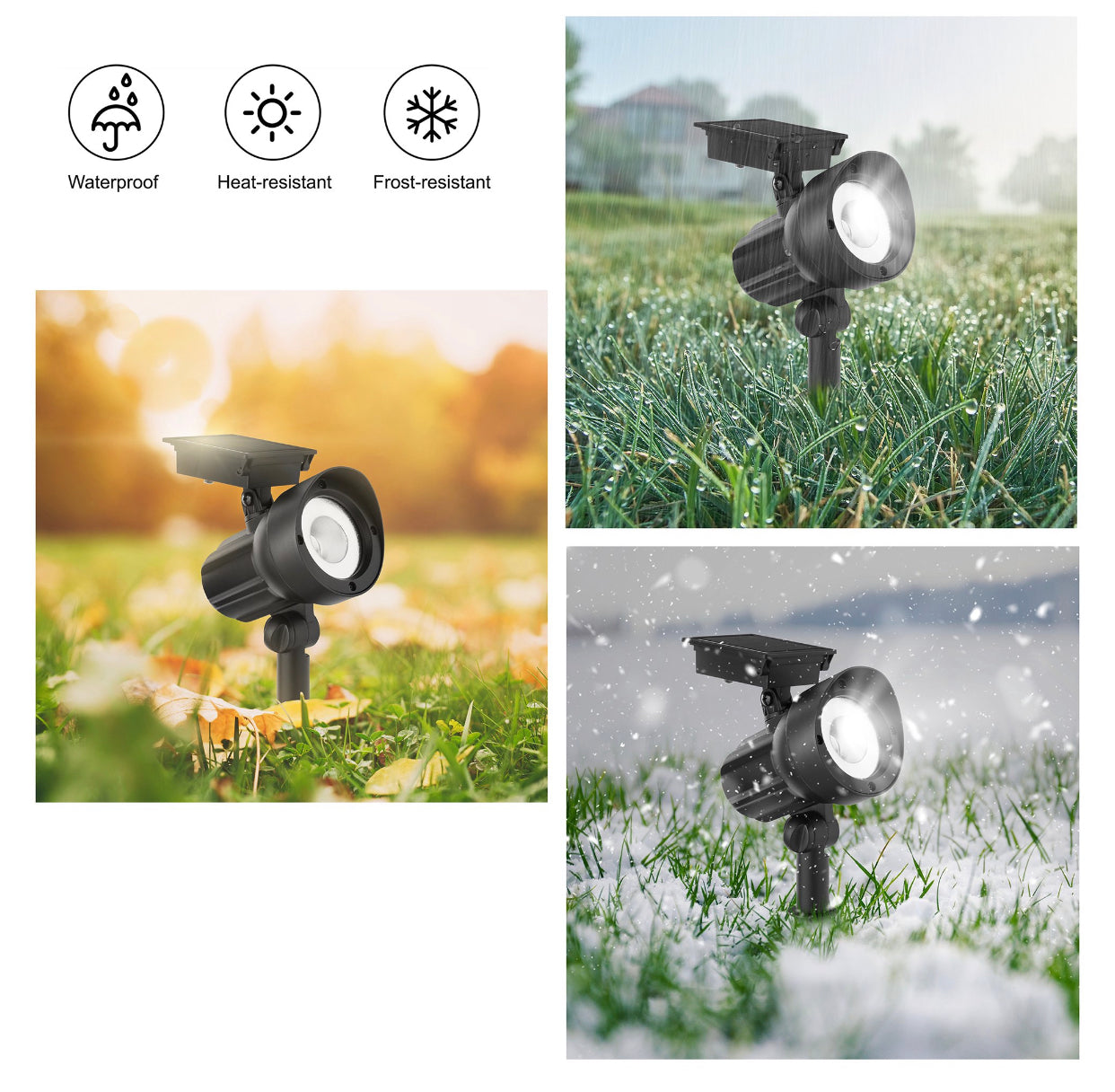 SmartYard 50 Lumen Solar Outdoor Landscape Spot Light, Black (5-Pack)