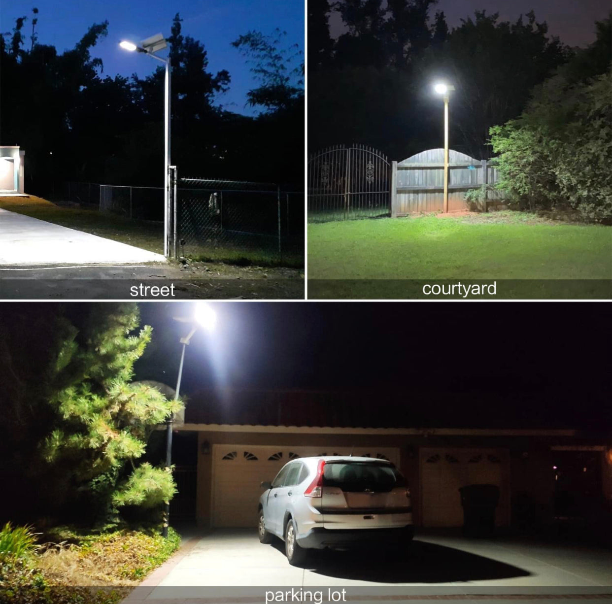 1200W Commercial Solar Street Light , 100000LM Parking Lot Light Commercial Dusk to Dawn With Remote