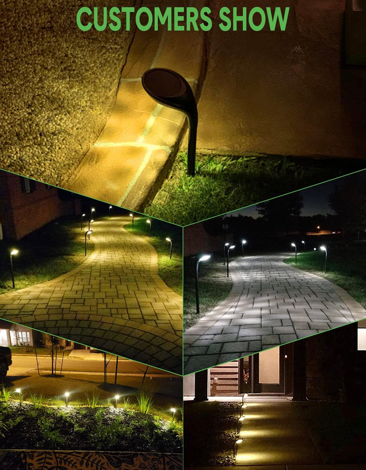 SmartYard Solar Pathway Lights, 4-Pack Color Glow LED Landscape Lighting-20 Lumen