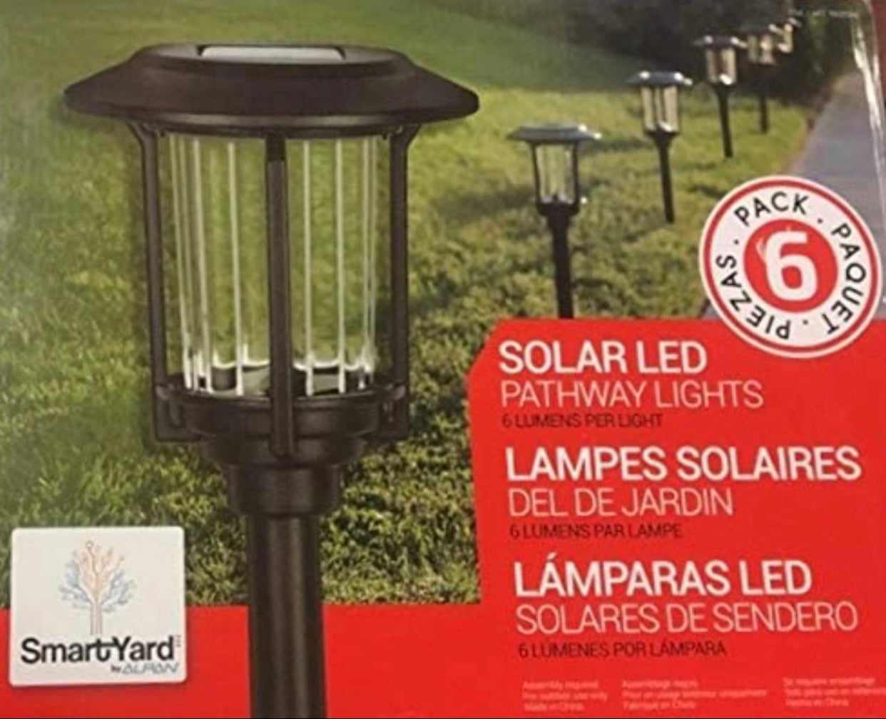 Smartyard Solar LED Large Pathway Lights 10 Lumen  - 6 Pack