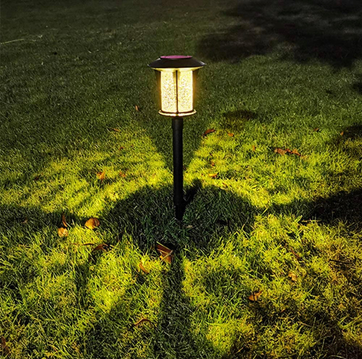 LANSGARINE Solar LED lights Outdoor Garden Stakes(Glass) (12-Pack)