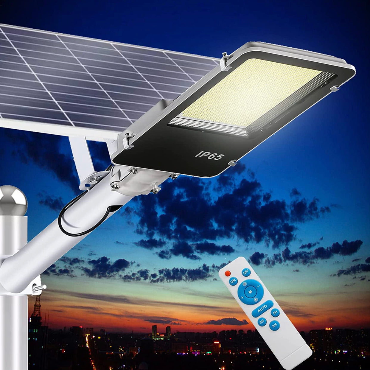 1000W Commercial Solar Street Light Outdoor 100000 Lumens Dusk to Dawn Solar with Remote Control