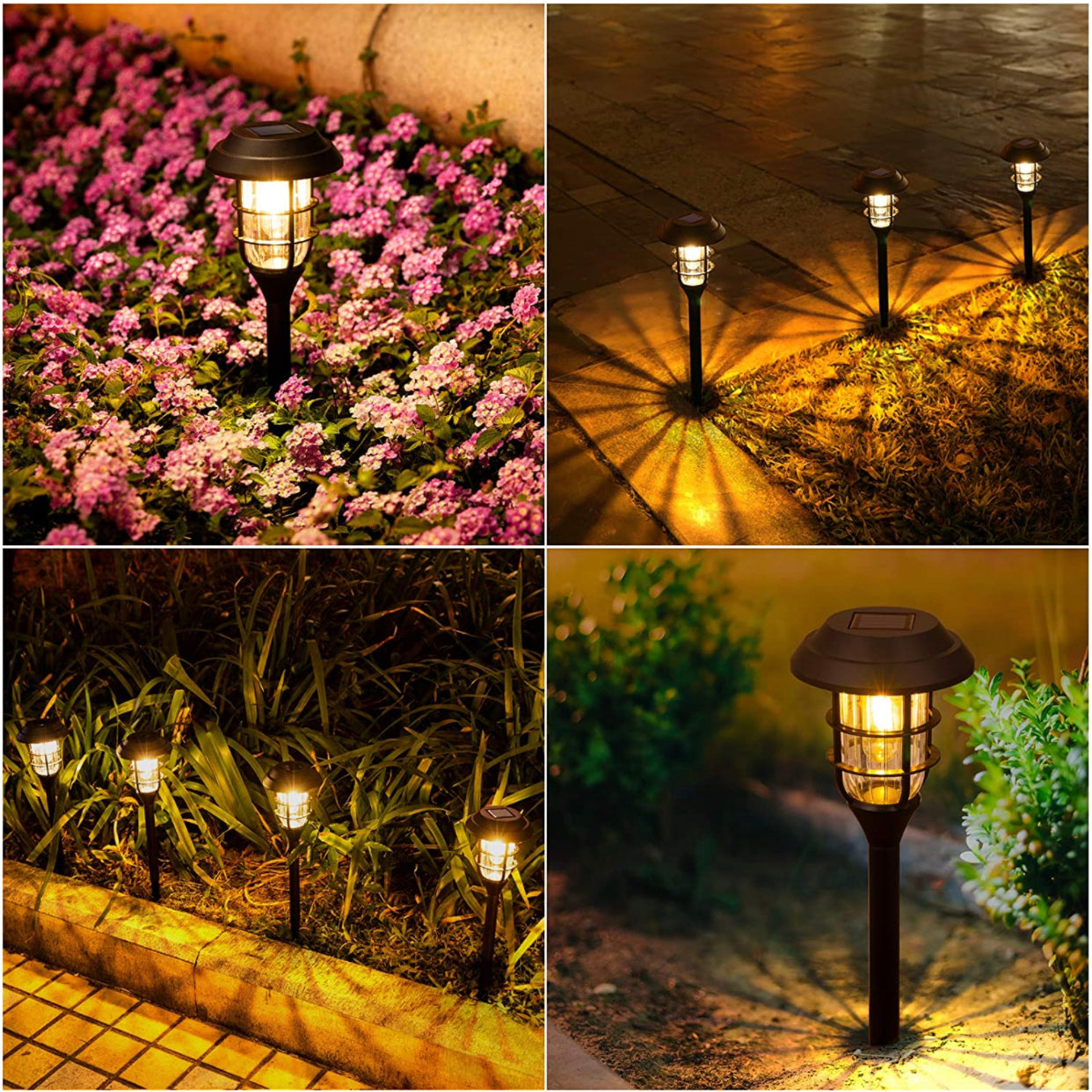 LANSGARINE Solar Pathway Lights Outdoor 8 Pack