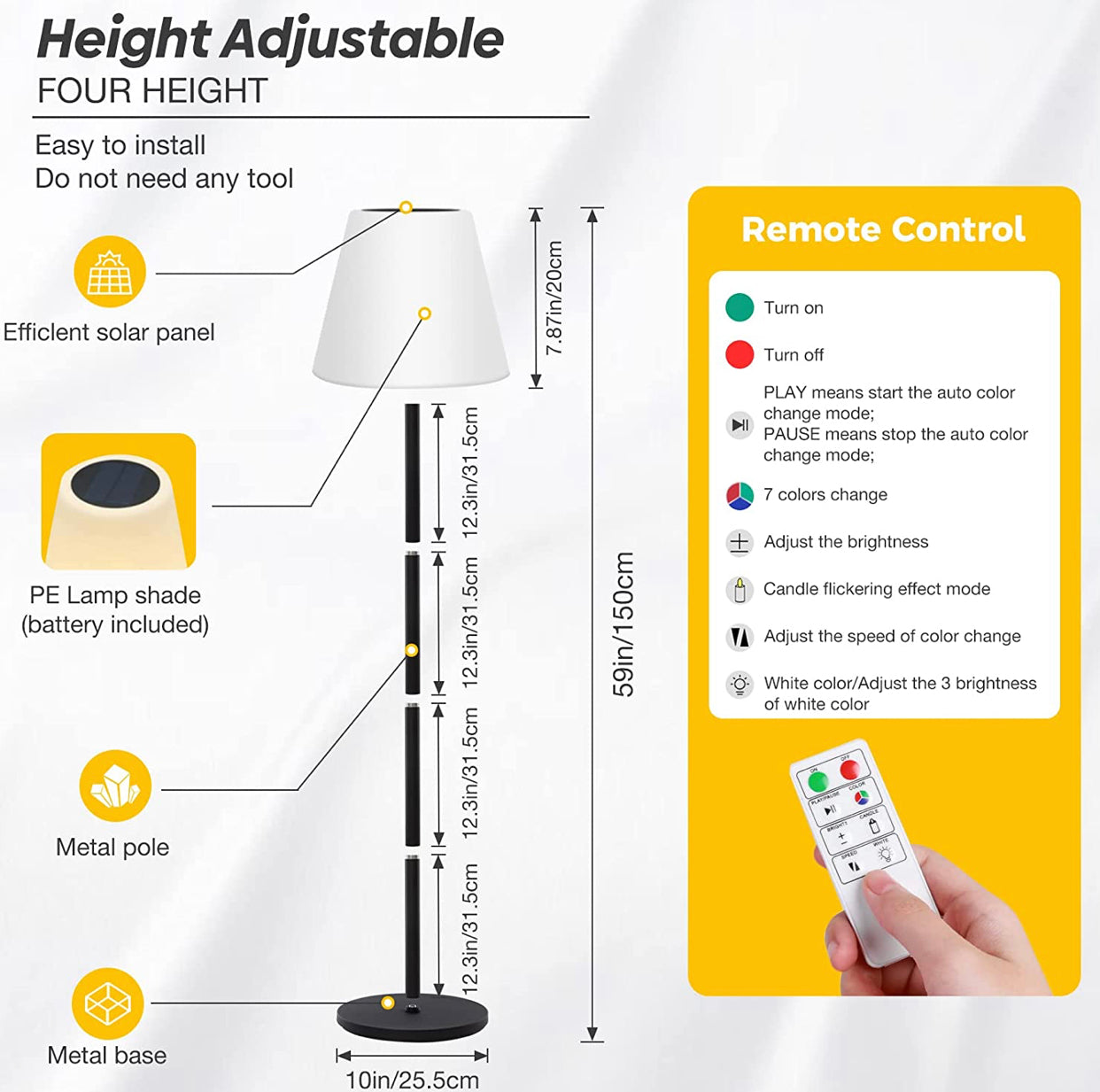 SmartYard Solar Powered Patio Lamp