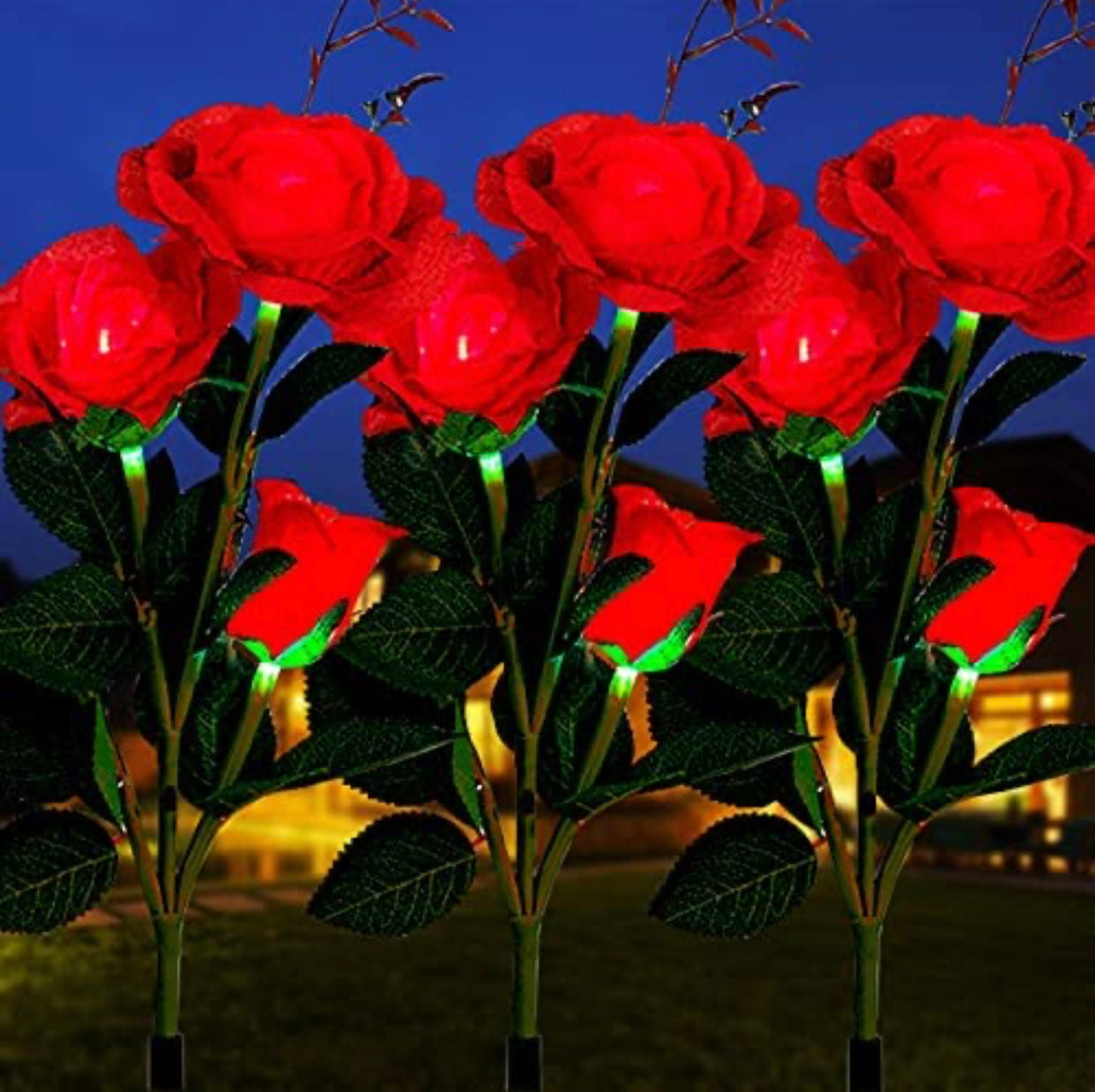 Solar LED Rose Flower Light (2 Pack)