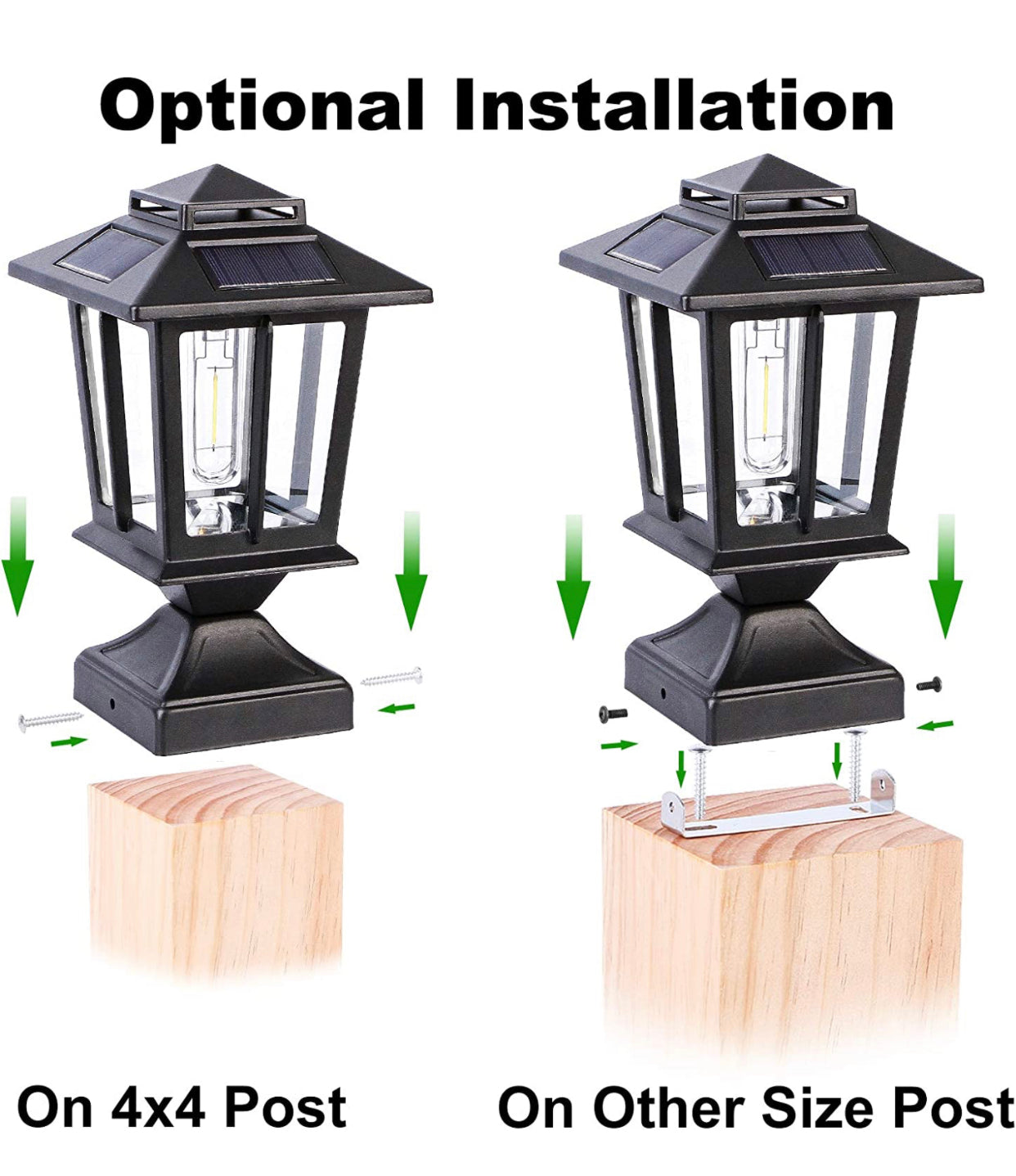 SmartYard Metal Solar Post Lights 4X4 Outdoor, Waterproof Fence Post Lights 2 Pack