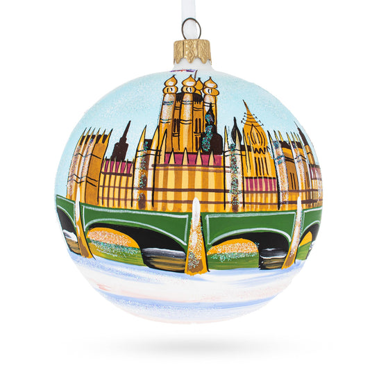 Big Ben, London, United Kingdom Glass Ball Christmas Ornament 3.25 Inches