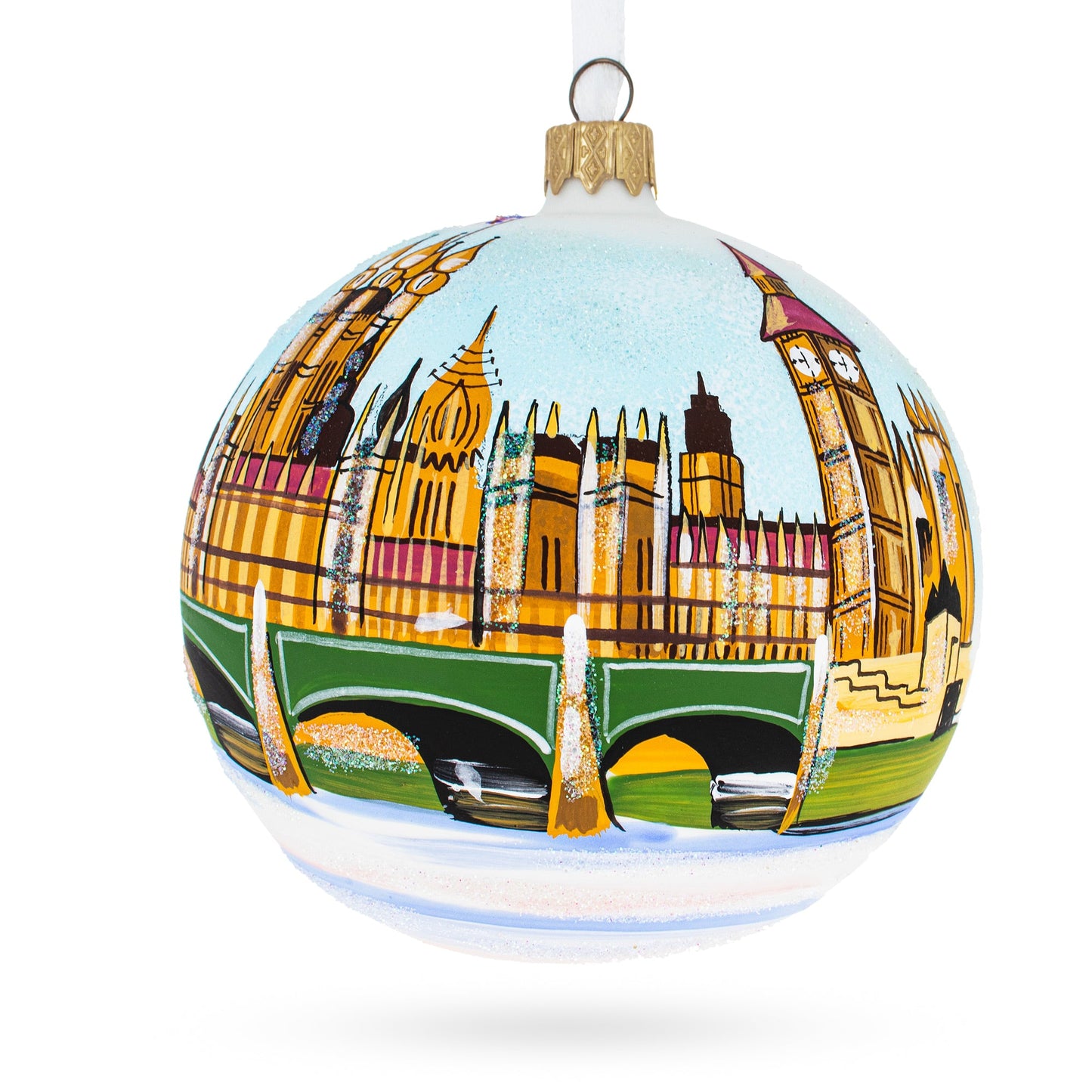 Big Ben, London, United Kingdom Glass Ball Christmas Ornament 3.25 Inches