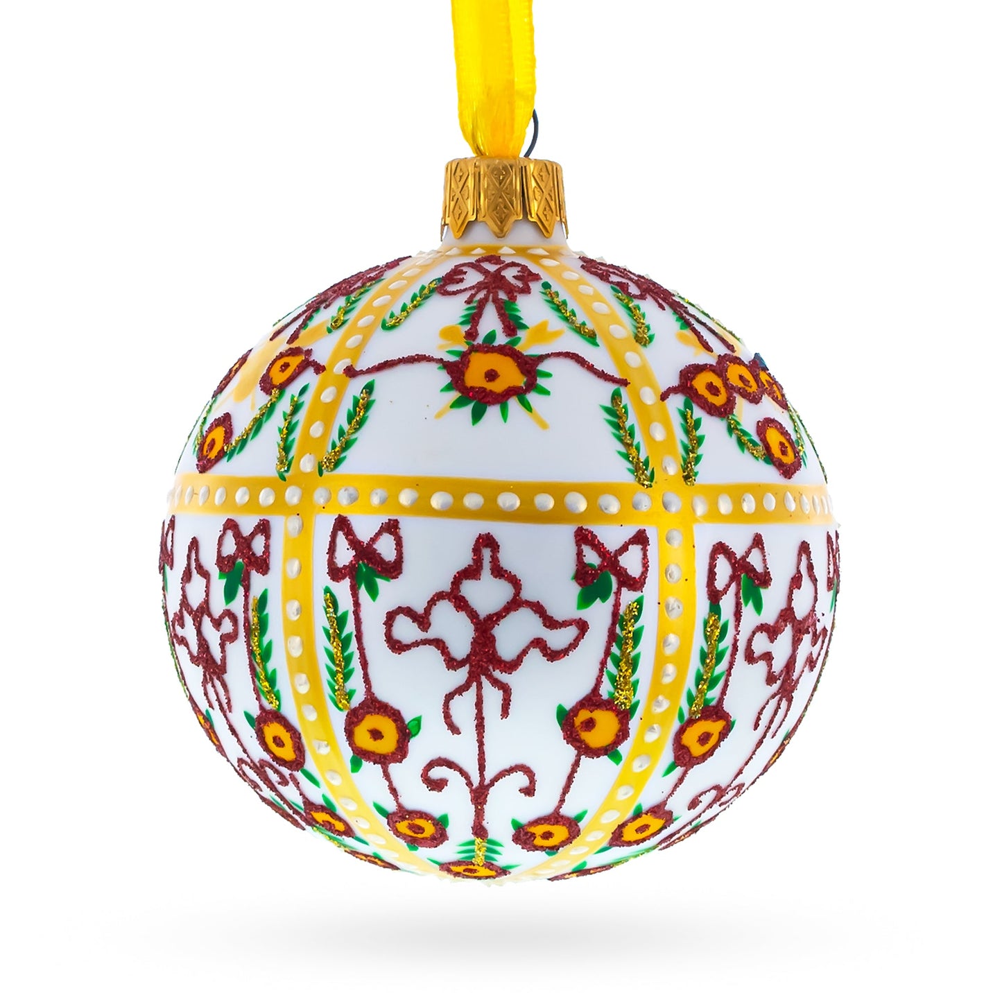 1901 Gatchina Palace Royal Egg Blown Glass Ball Christmas Ornament 3.25 Inches