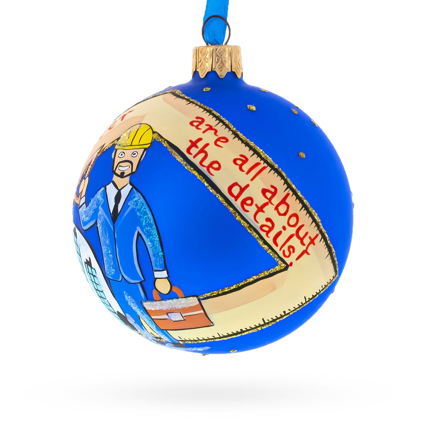 Engineer Blown Glass Ball Christmas Ornament 3.25 Inches