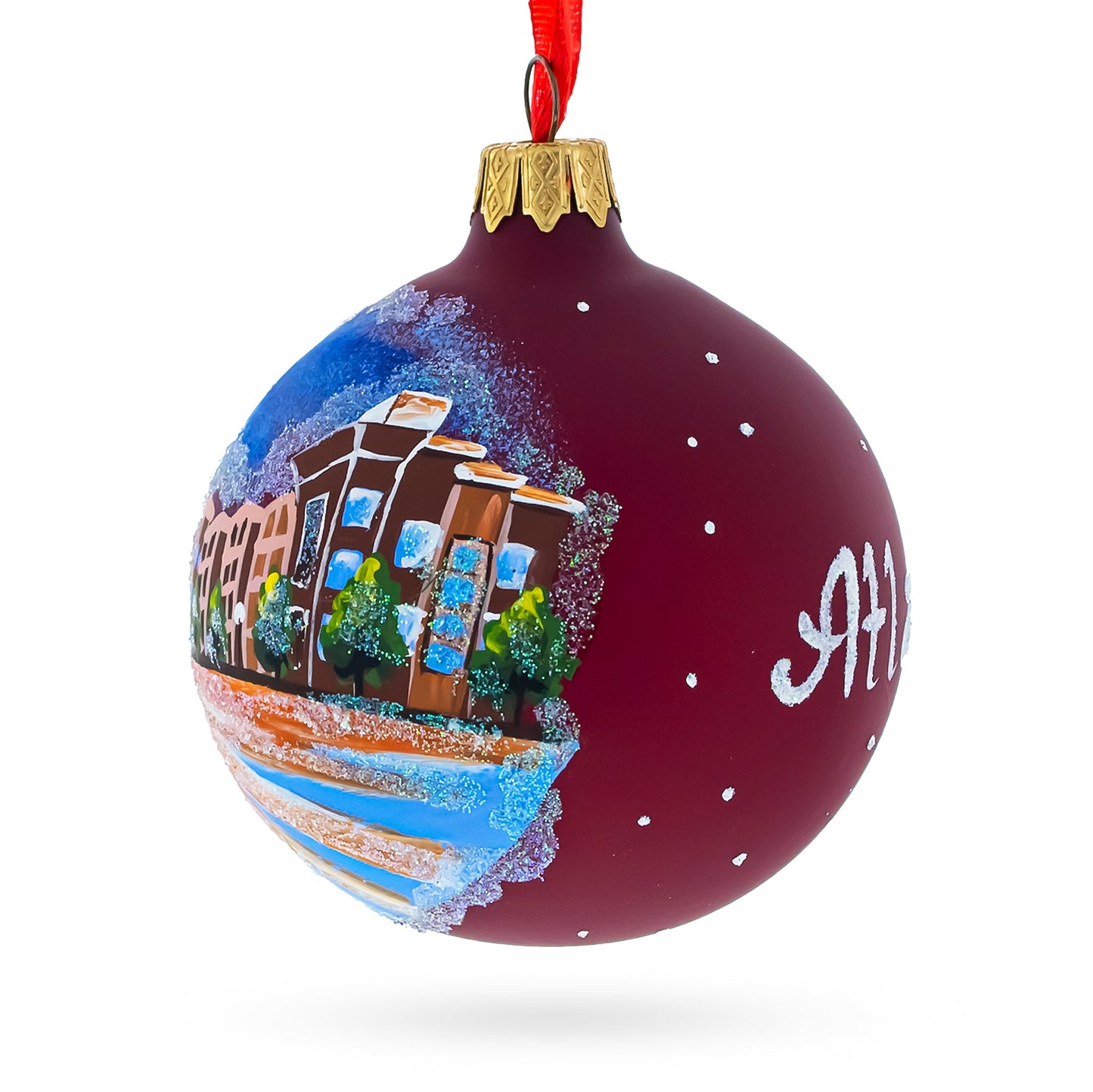 Atlanta, Georgia Glass Ball Christmas Ornament 3.25 Inches