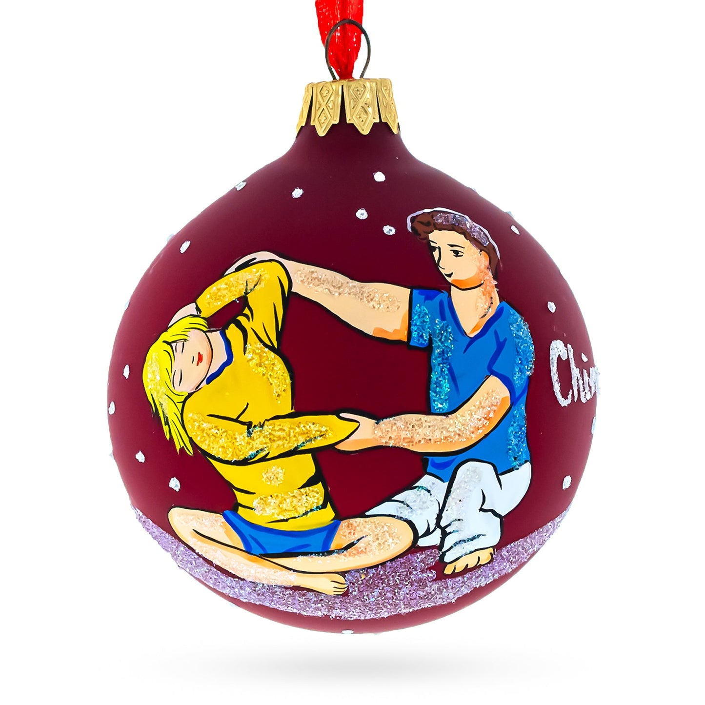 Chiropractor Blown Glass Ball Christmas Ornament 3.25 Inches