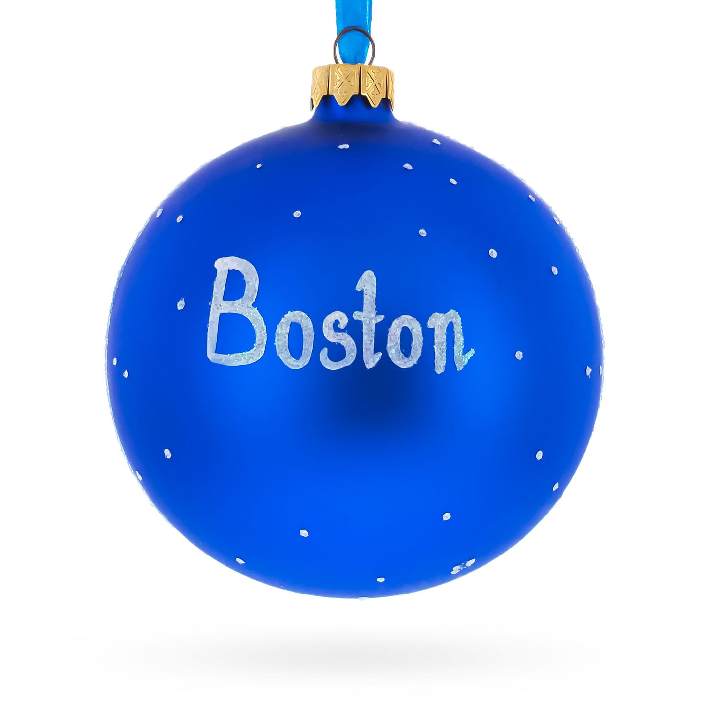 Boston, Massachusetts Glass Ball Christmas Ornament 3.25 Inches