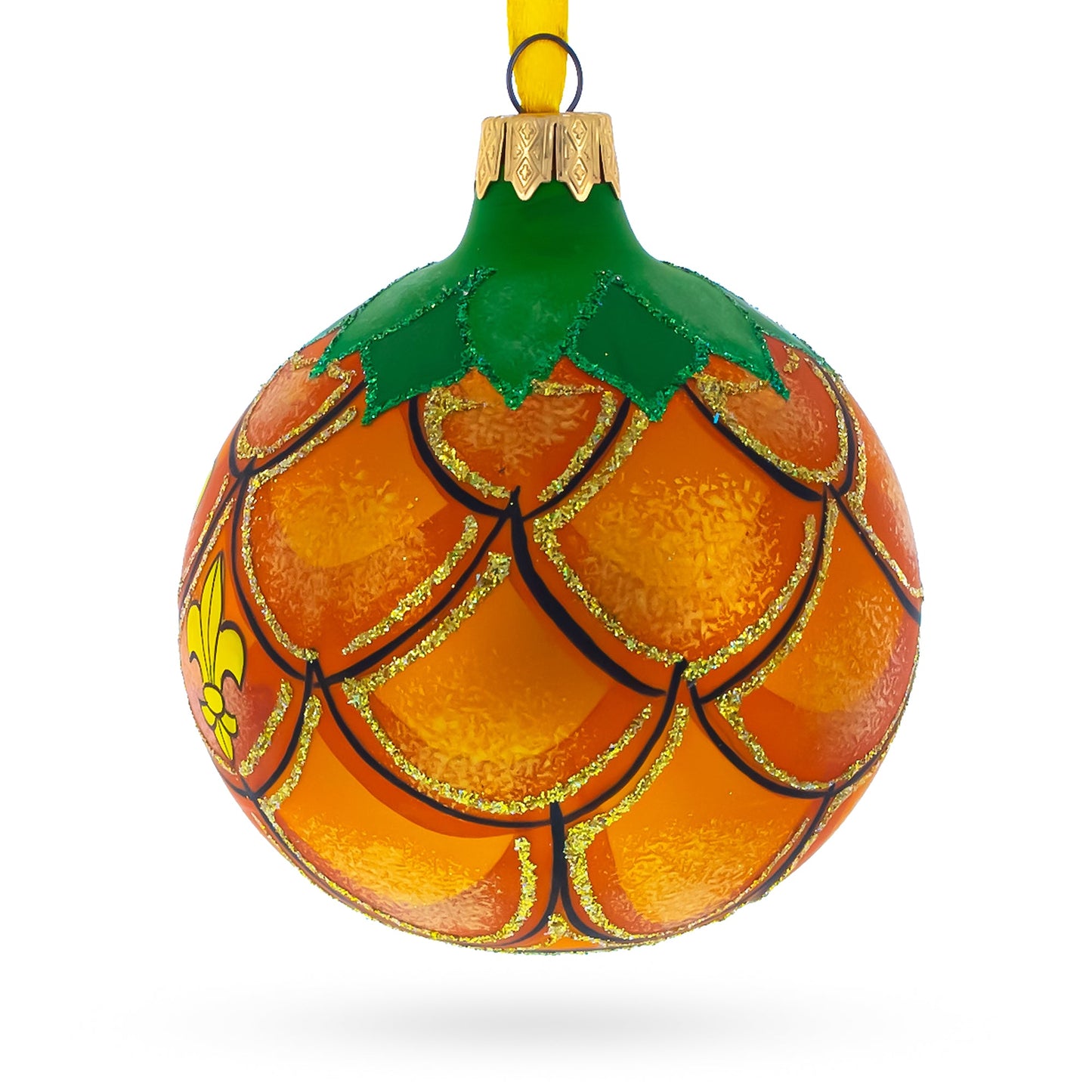 Royal Pineapple Blown Glass Christmas Ornament 3.25 Inches