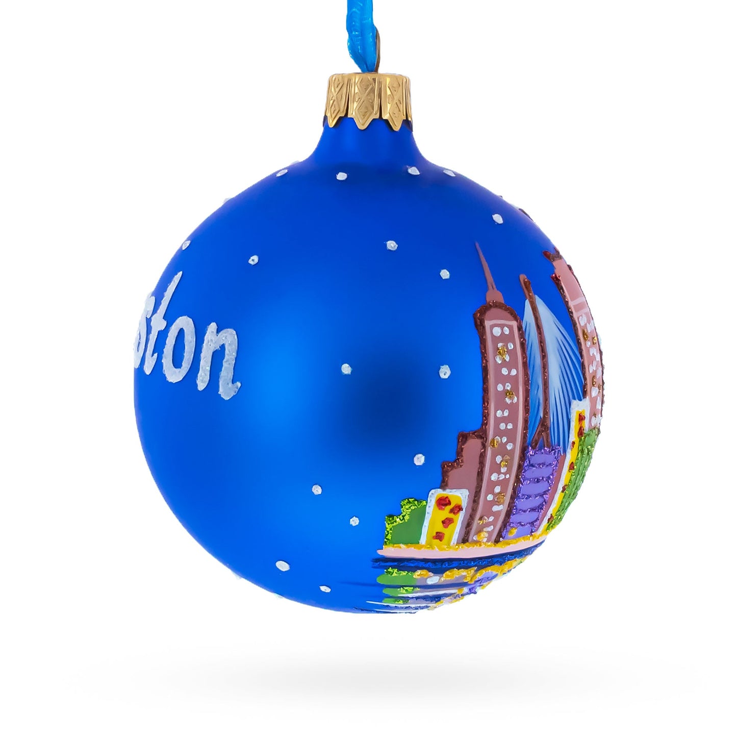 Boston, Massachusetts, USA Glass Ball Christmas Ornament 3.25 Inches