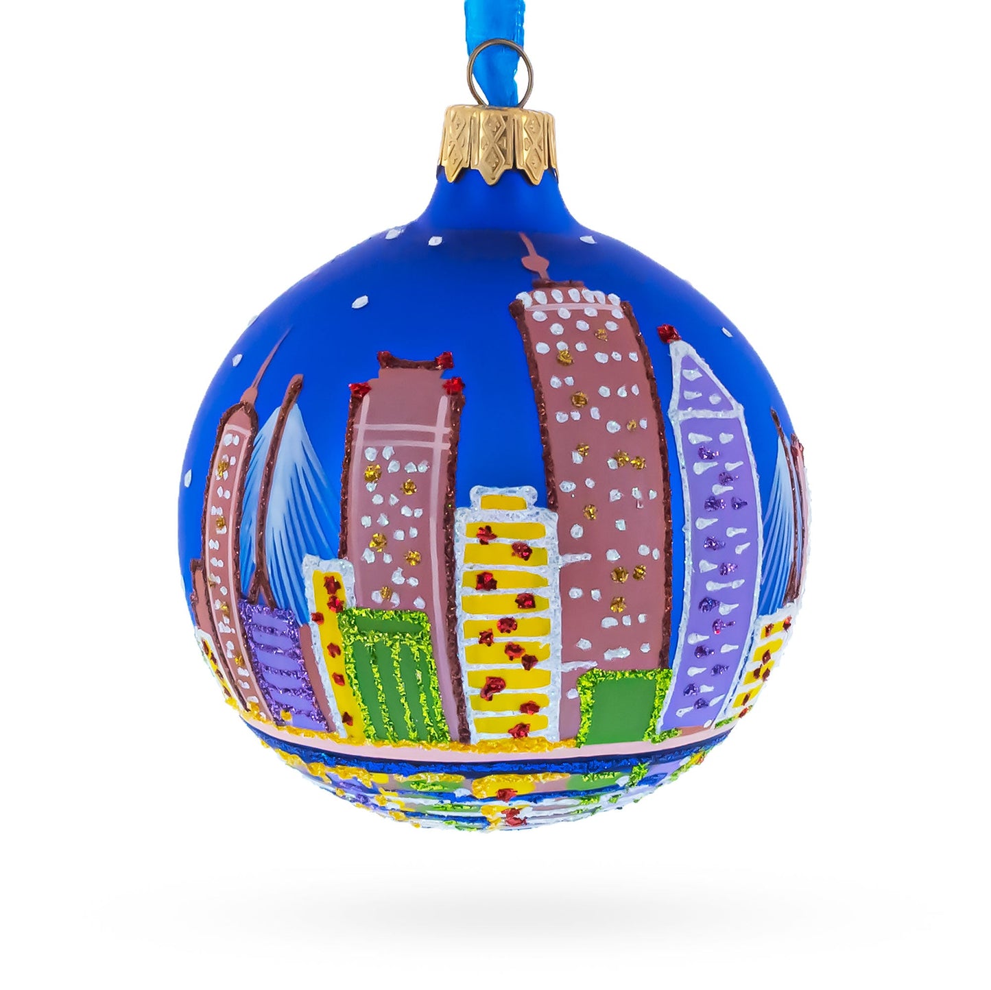 Boston, Massachusetts, USA Glass Ball Christmas Ornament 3.25 Inches