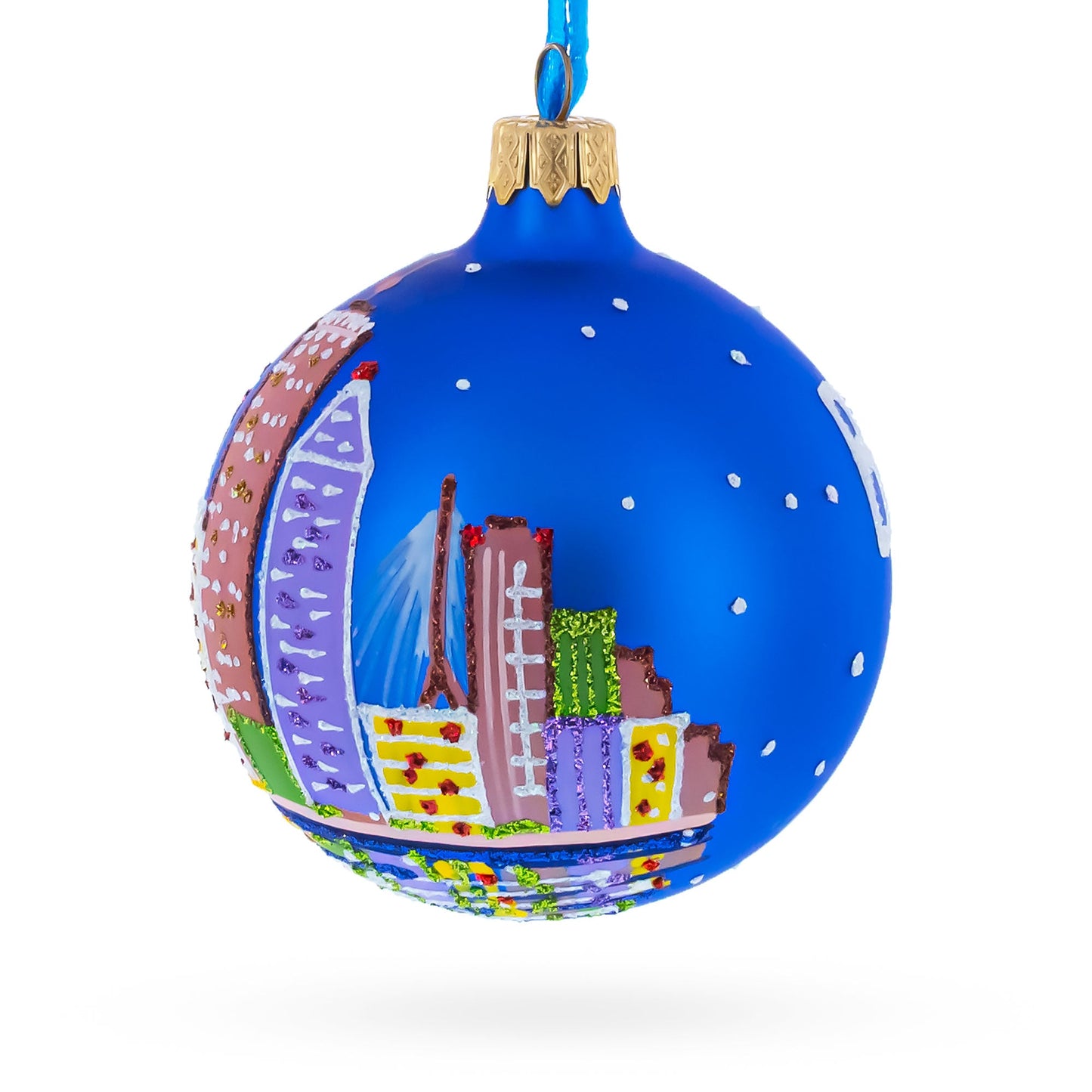 Boston, Massachusetts, USA Glass Ball Christmas Ornament 3.25 Inches