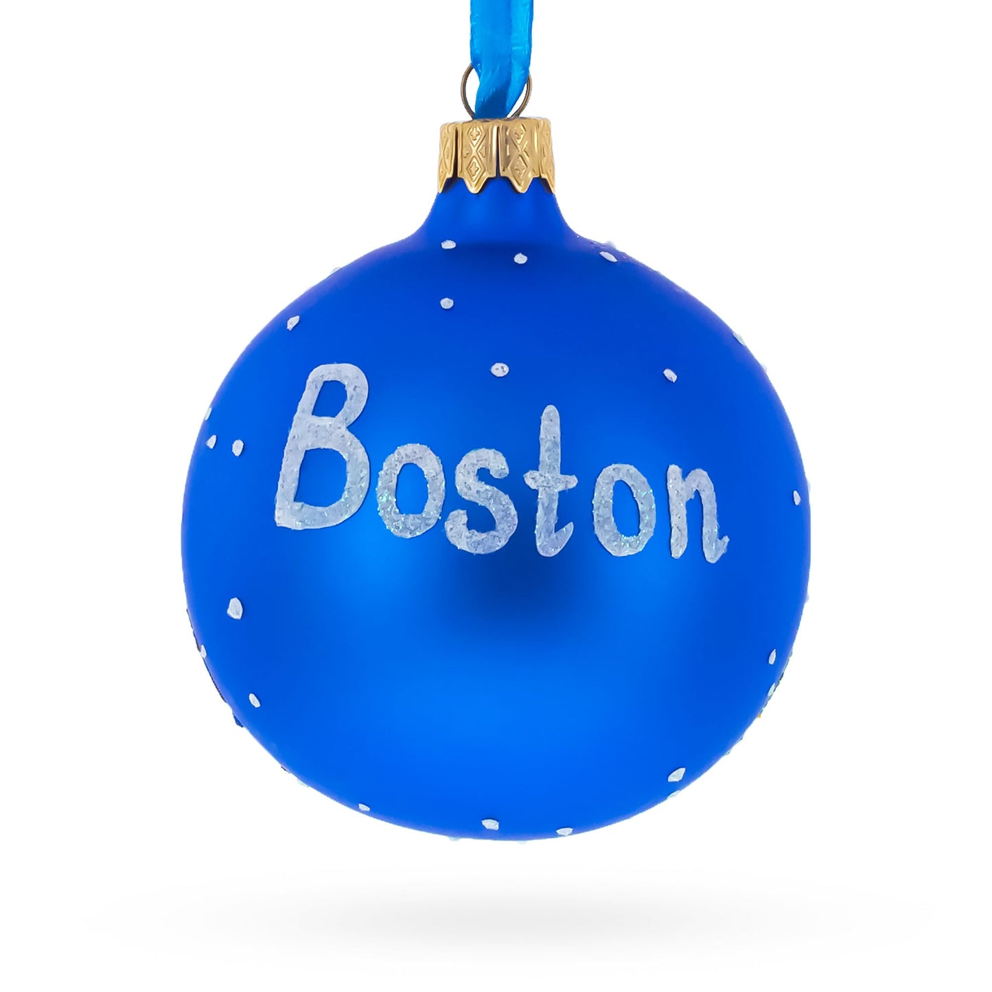 Boston, Massachusetts, USA Glass Ball Christmas Ornament 3.25 Inches