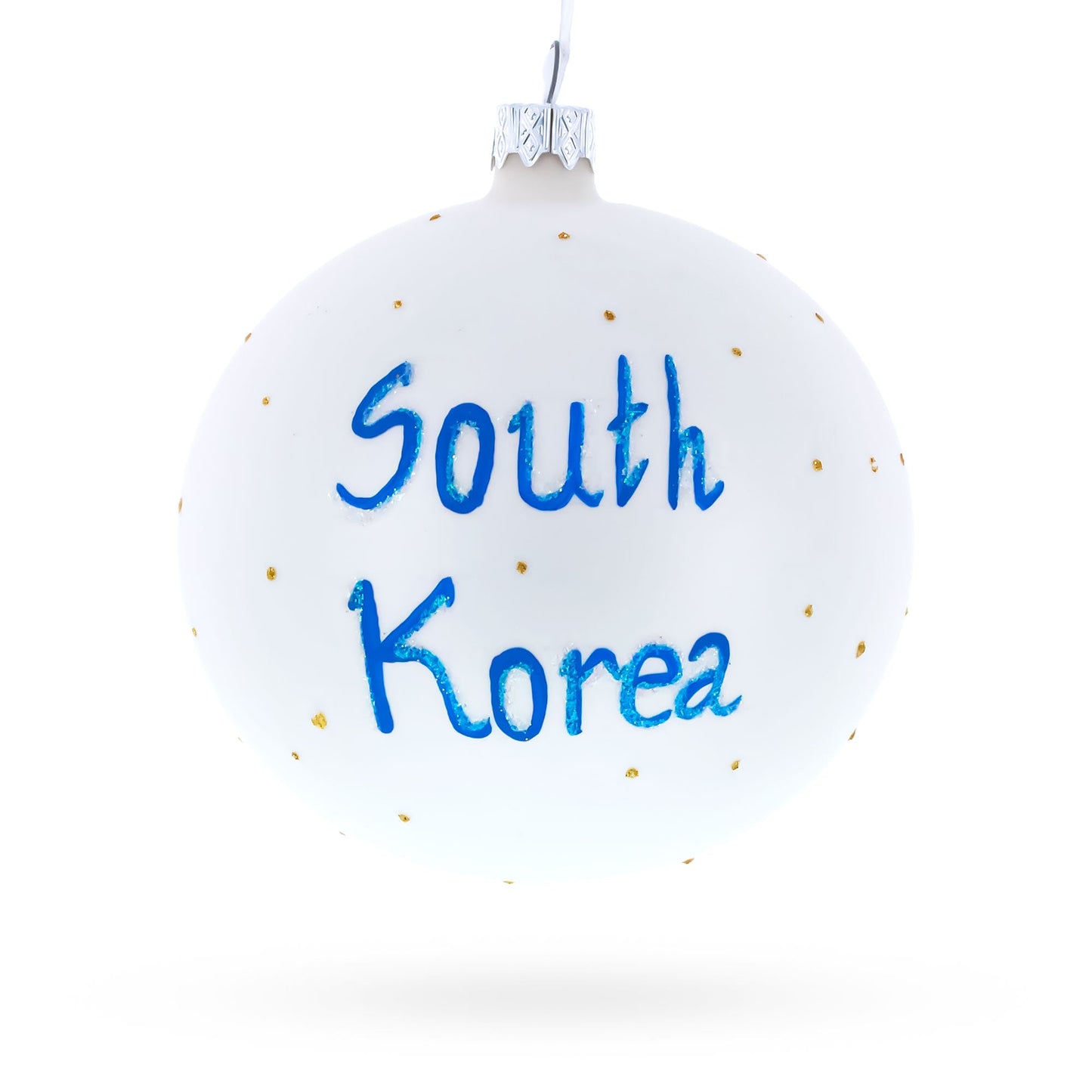 Flag of South Korea Blown Glass Ball Christmas Ornament 4 Inches