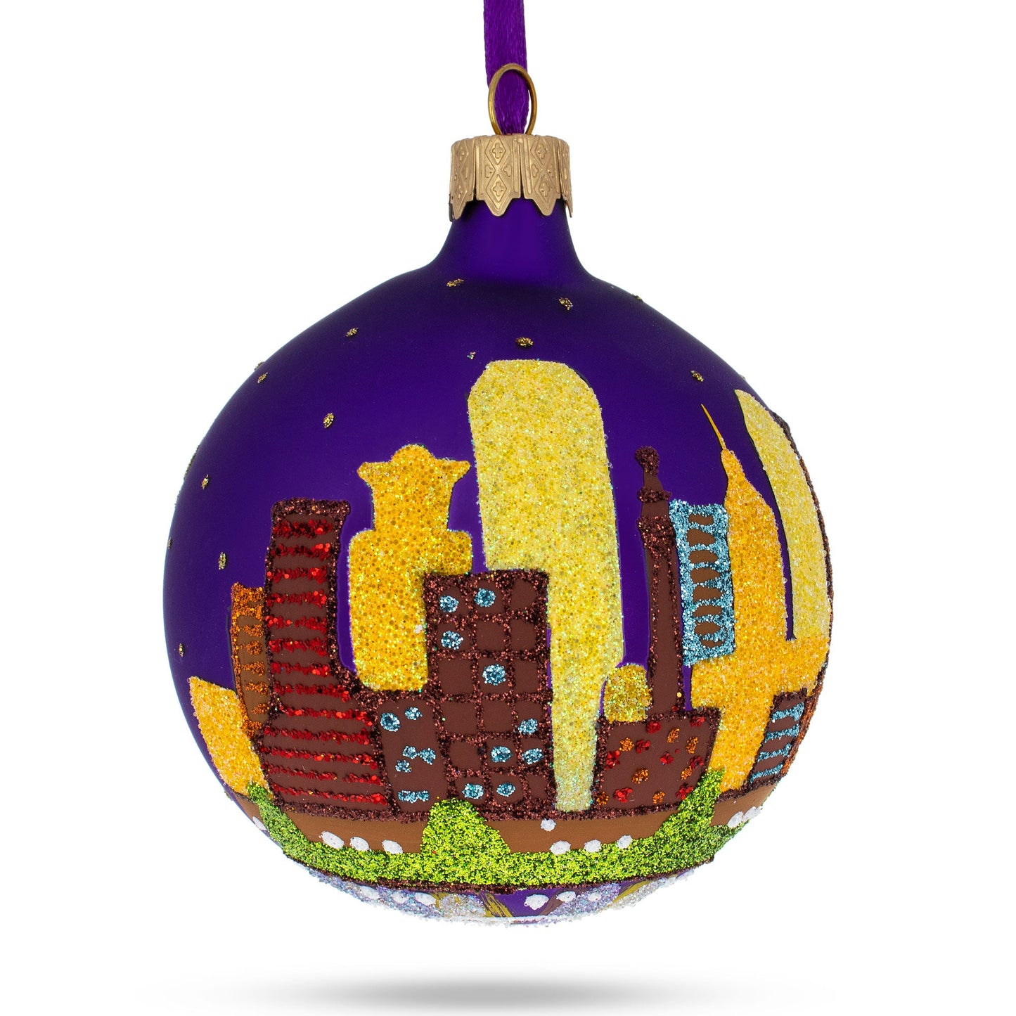 Baltimore, Maryland, USA Glass Christmas Ornament 3.25 Inches