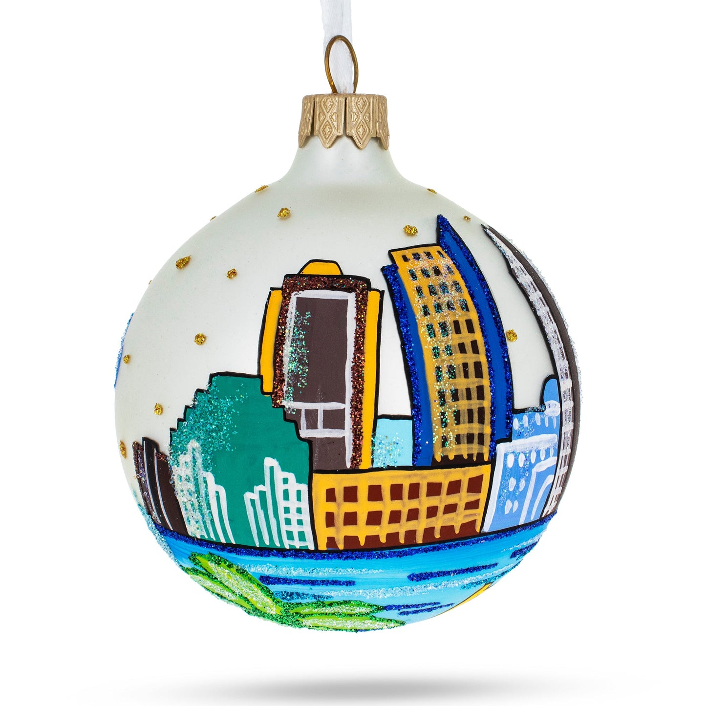 Sacramento, California, USA Glass Christmas Ornament 3.25 Inches