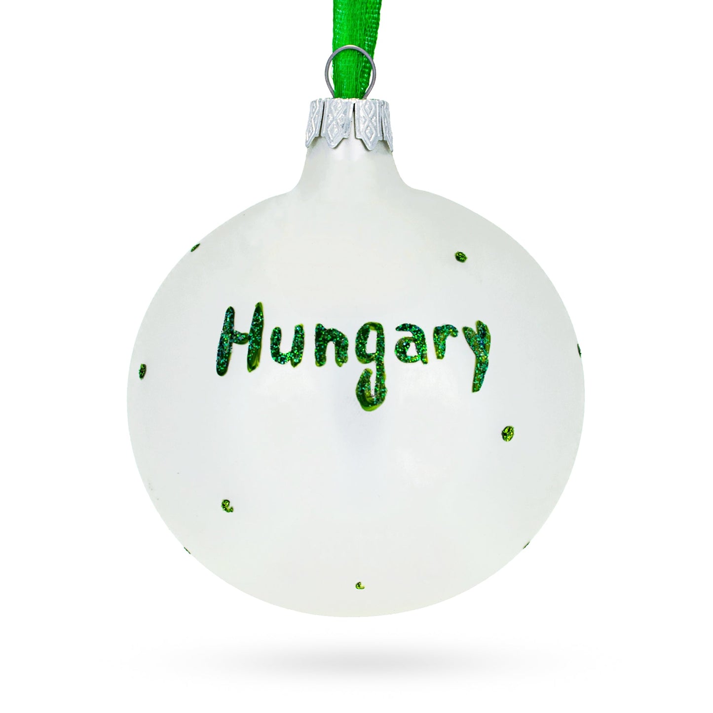 Flag of Hungary Blown Glass Ball Christmas Ornament 3.25 Inches