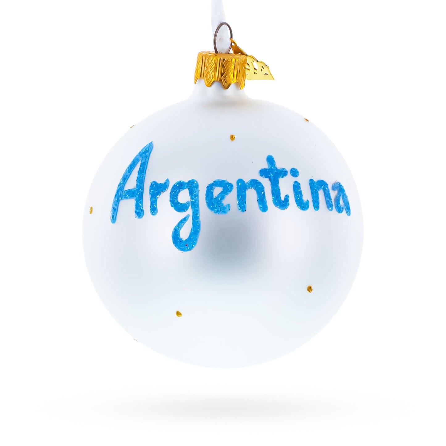 Flag of Argentina Blown Glass Ball Christmas Ornament 3.25 Inches