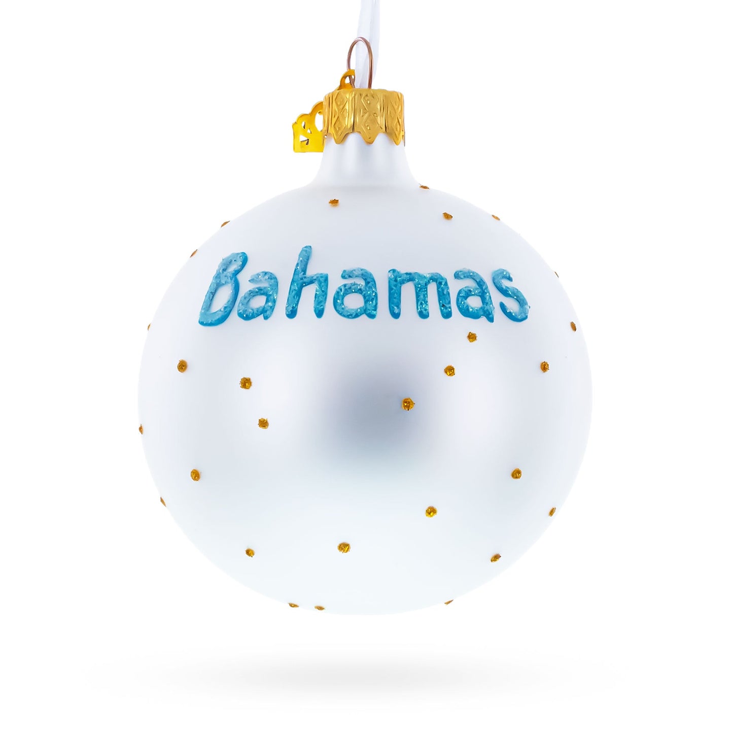 Flag of Bahamas Blown Glass Ball Christmas Ornament 3.25 Inches