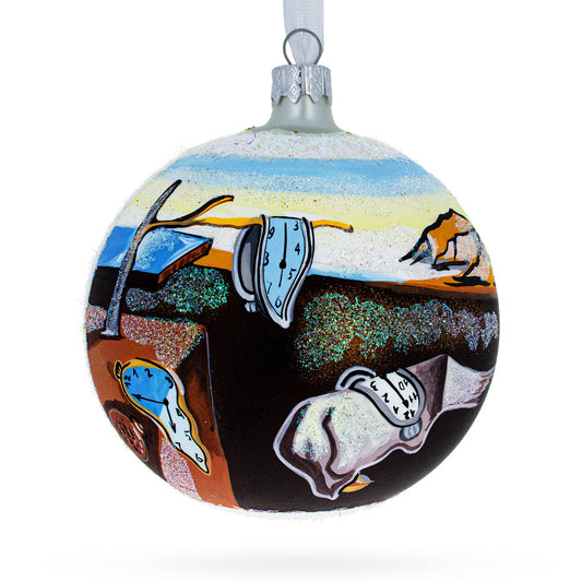 1931 'The Persistence of Memory' by Salvador Dalí Blown Glass Ball Christmas Ornament 4 Inches