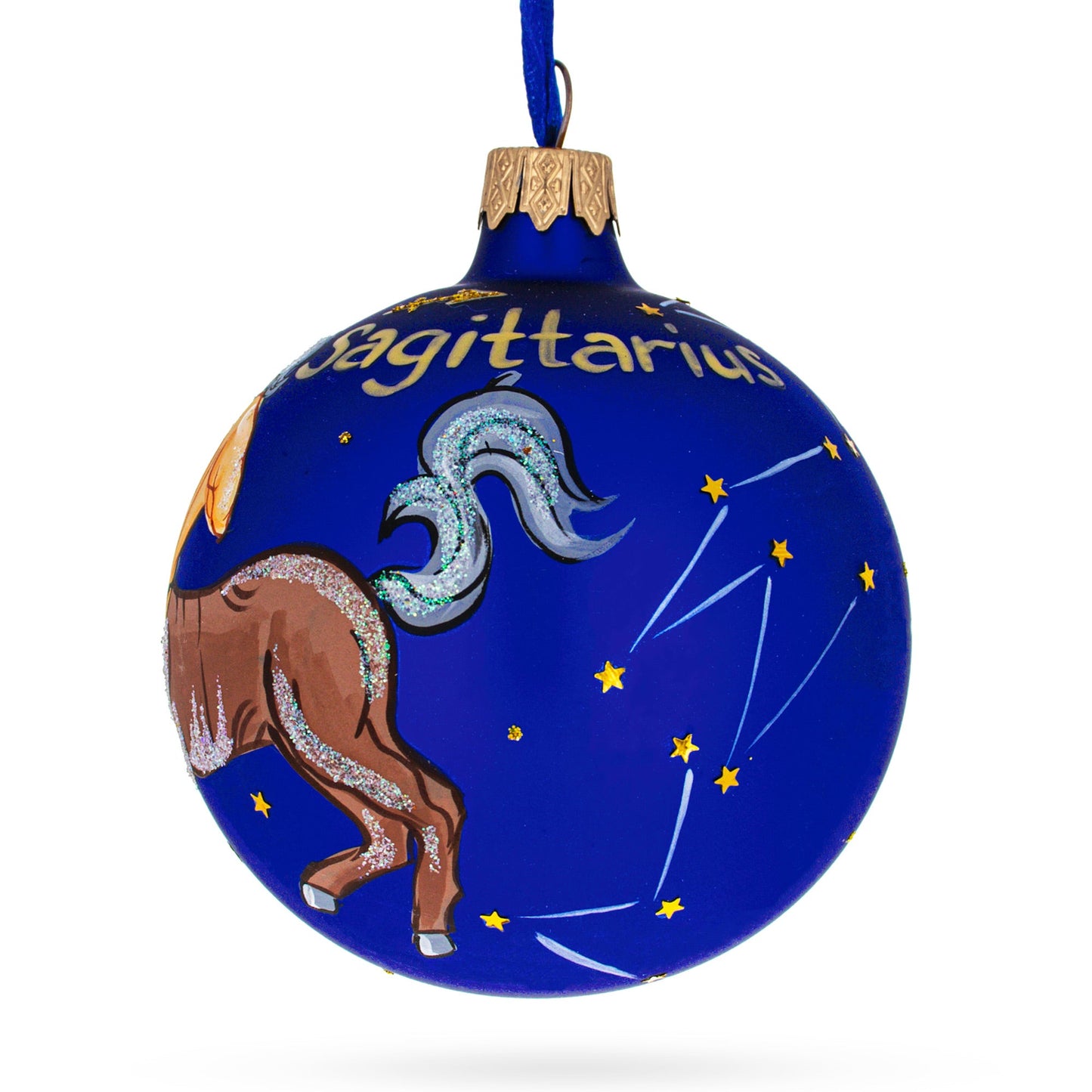 Sagittarius Zodiac Horoscope Sign Blown Glass Ball Christmas Ornament 3.25 Inches