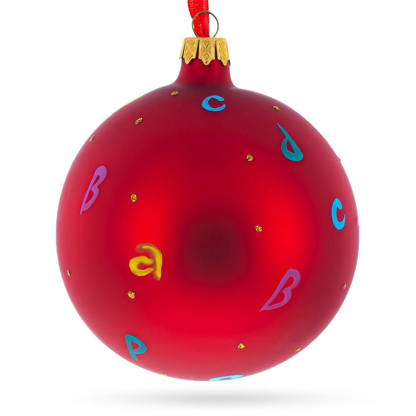 Back to School Blown Glass Ball Christmas Ornament 4 Inches