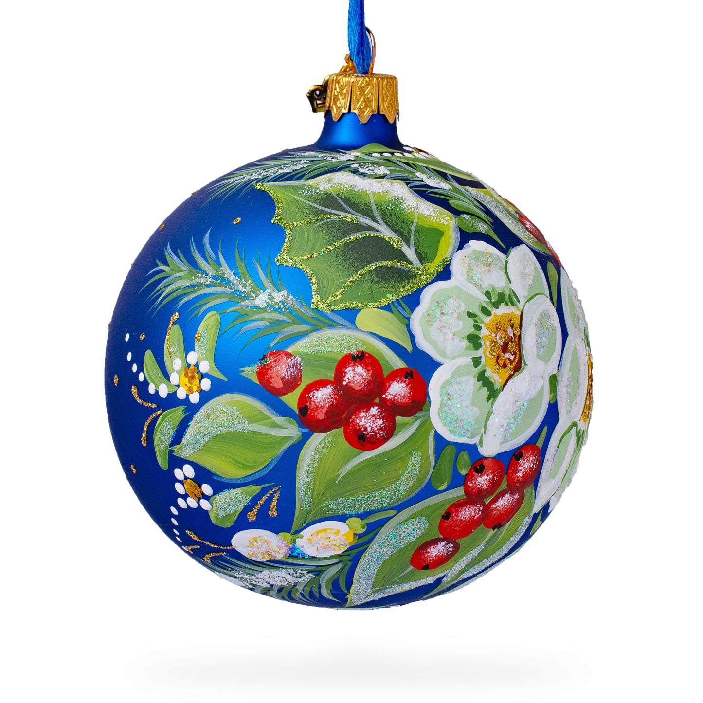 Christmas Magic Blown Glass Ball Christmas Ornament, 4 Inches