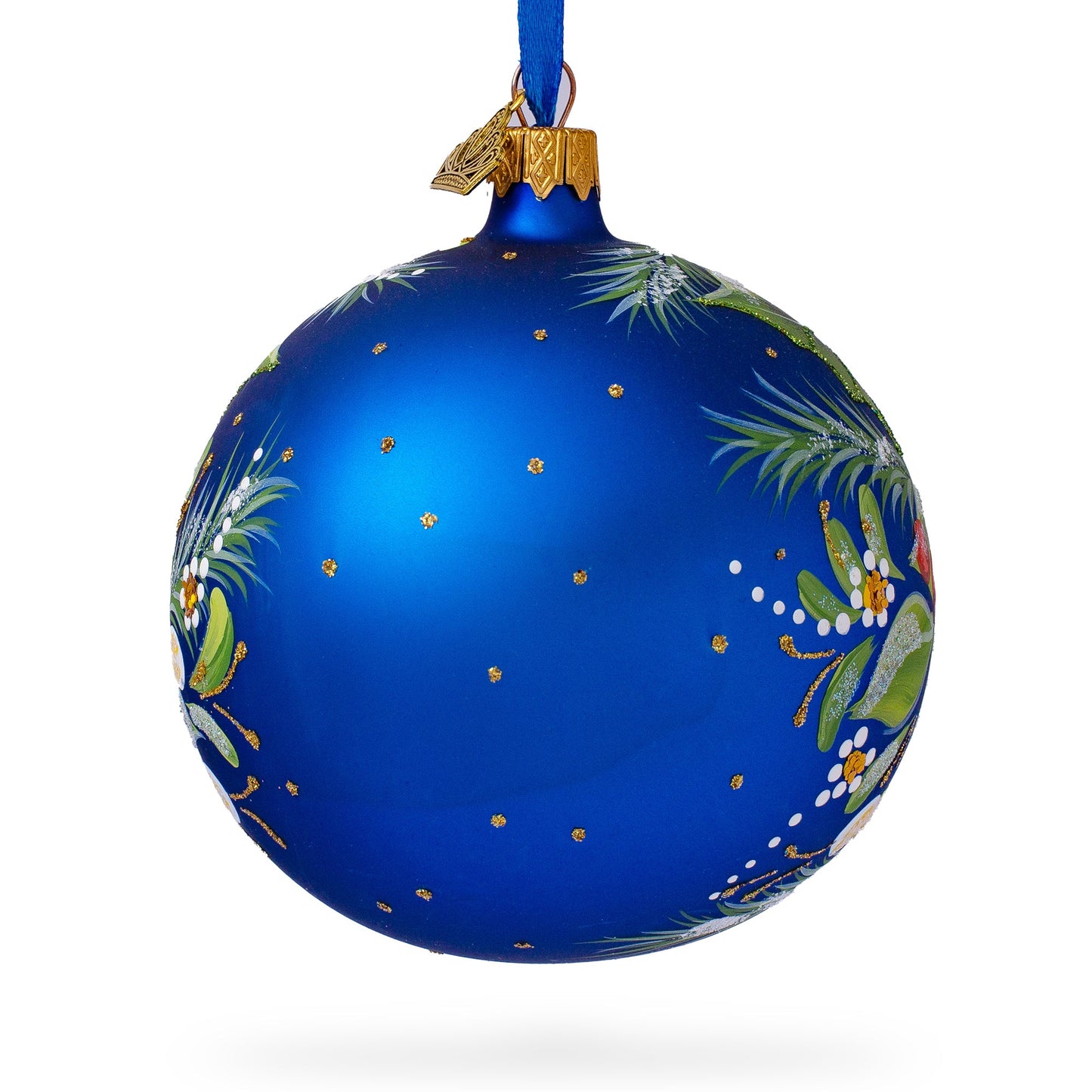 Christmas Magic Blown Glass Ball Christmas Ornament, 4 Inches