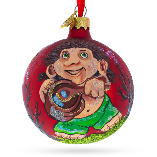 Troll the Cook Blown Glass Ball Christmas Ornament 3.25 Inches