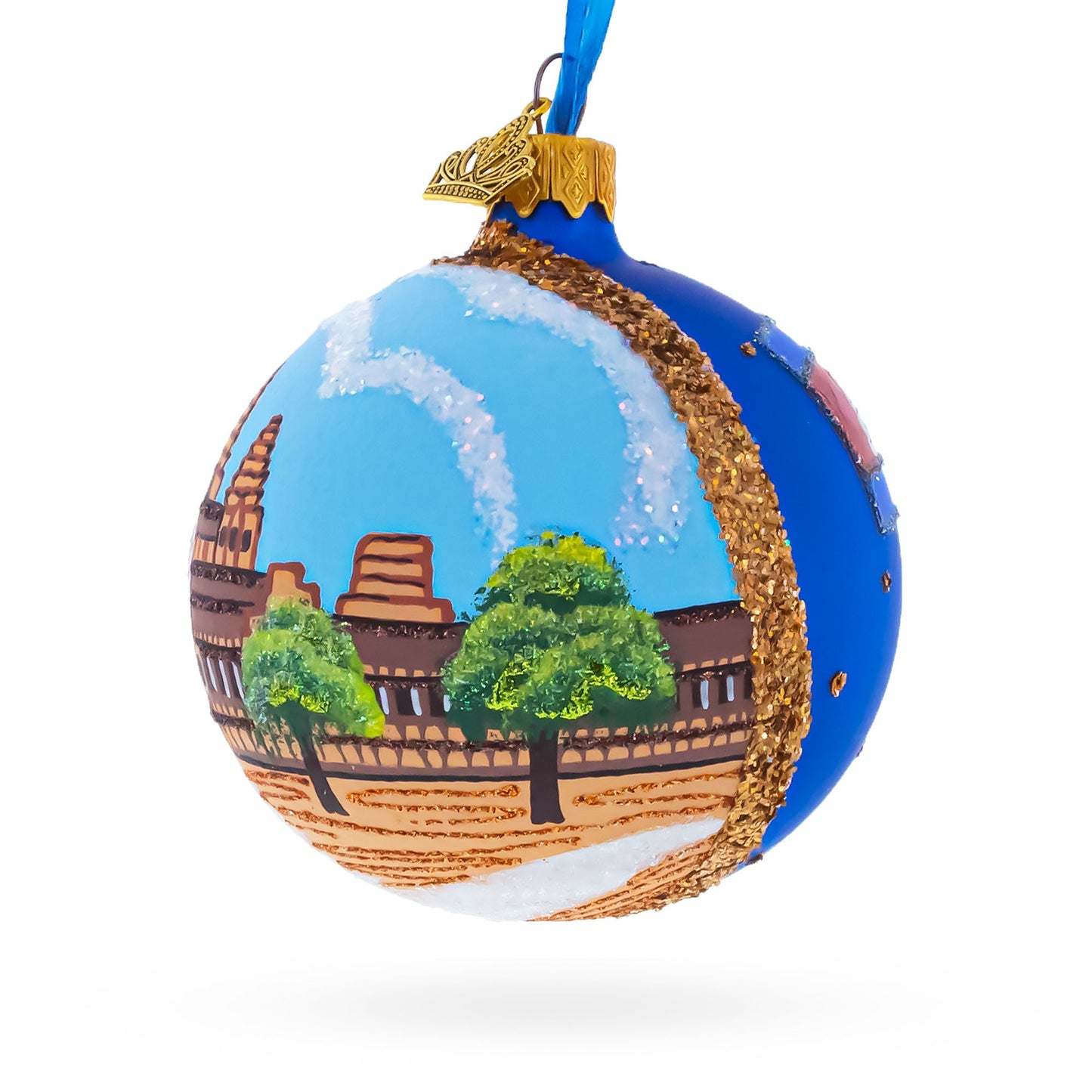 Angkor Wat Temple, Cambodia Glass Ball Christmas Ornament 3.25 Inches