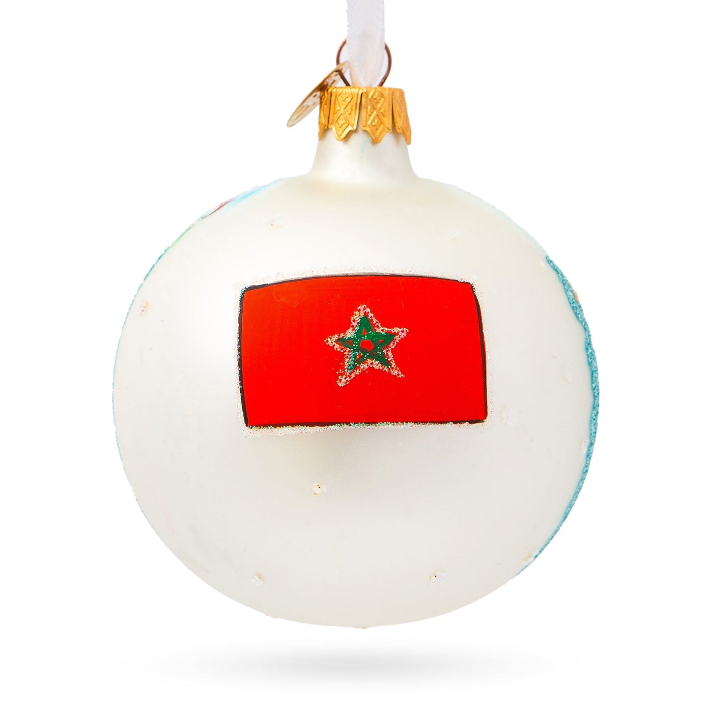 Blue City Chefchaouen, Morocco Glass Ball Christmas Ornament 3.25 Inches