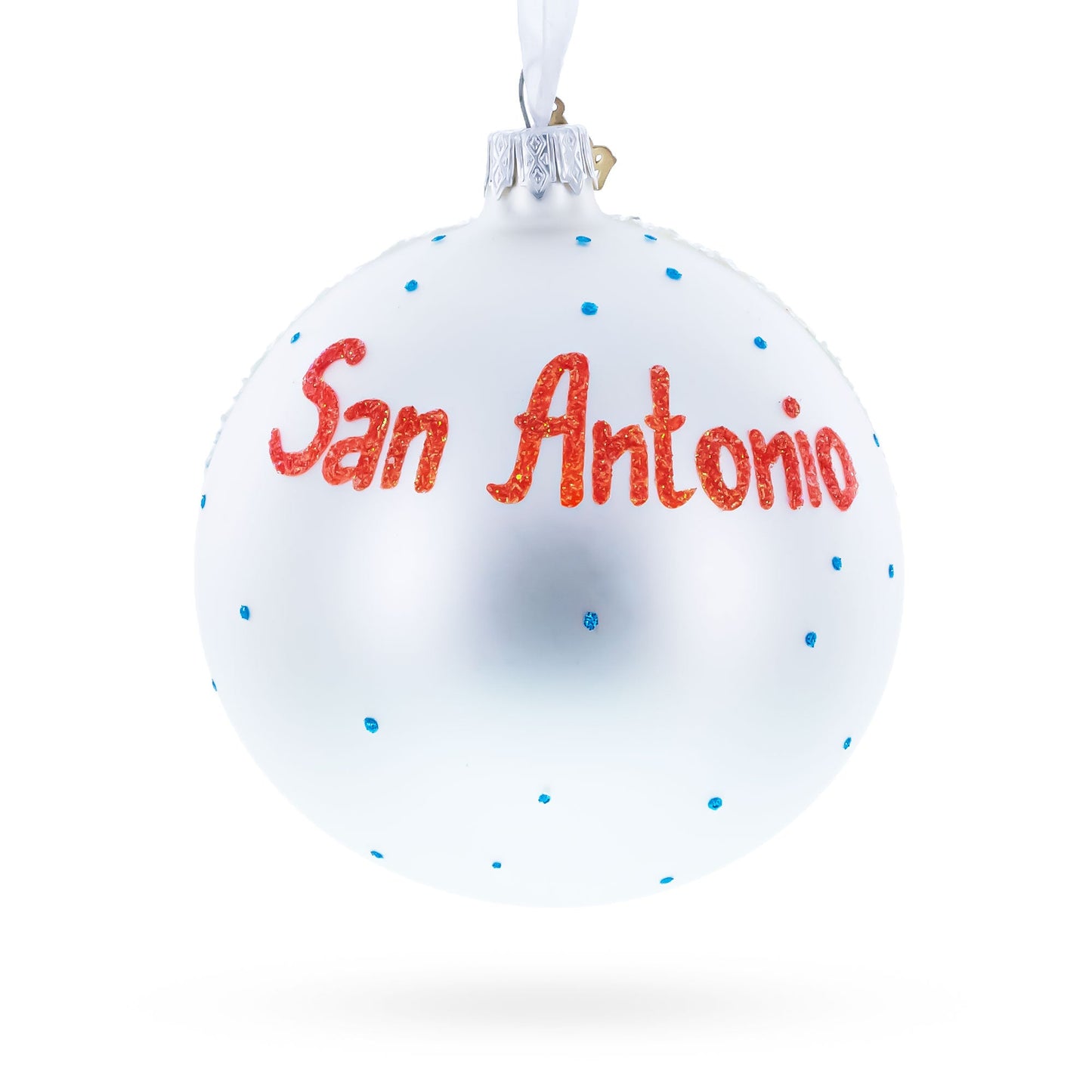 River Walk in San Antonio, Texas, USA Glass Ball Christmas Ornament 4 Inches