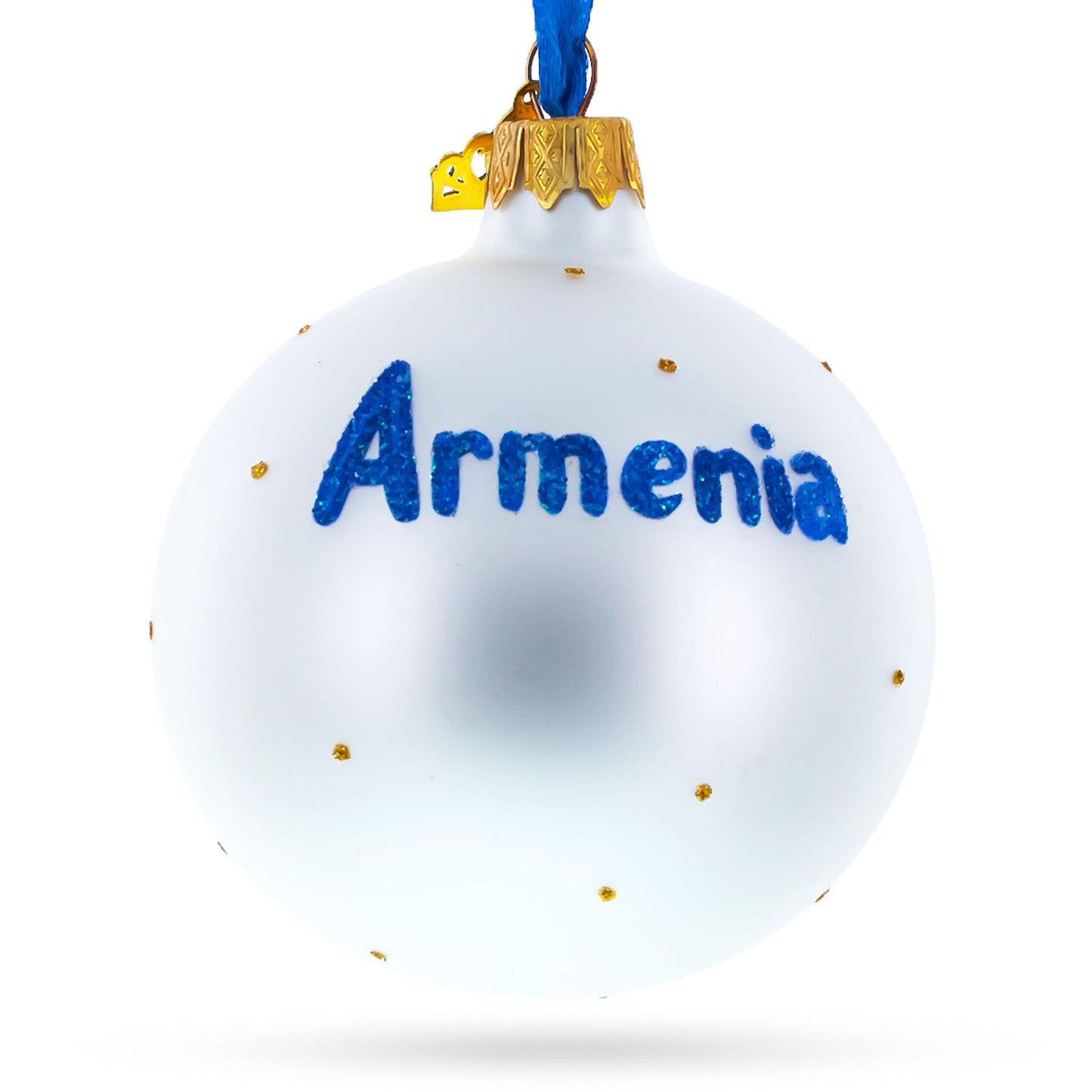 Flag of Armenia Glass Ball Christmas Ornament 3.25 Inches