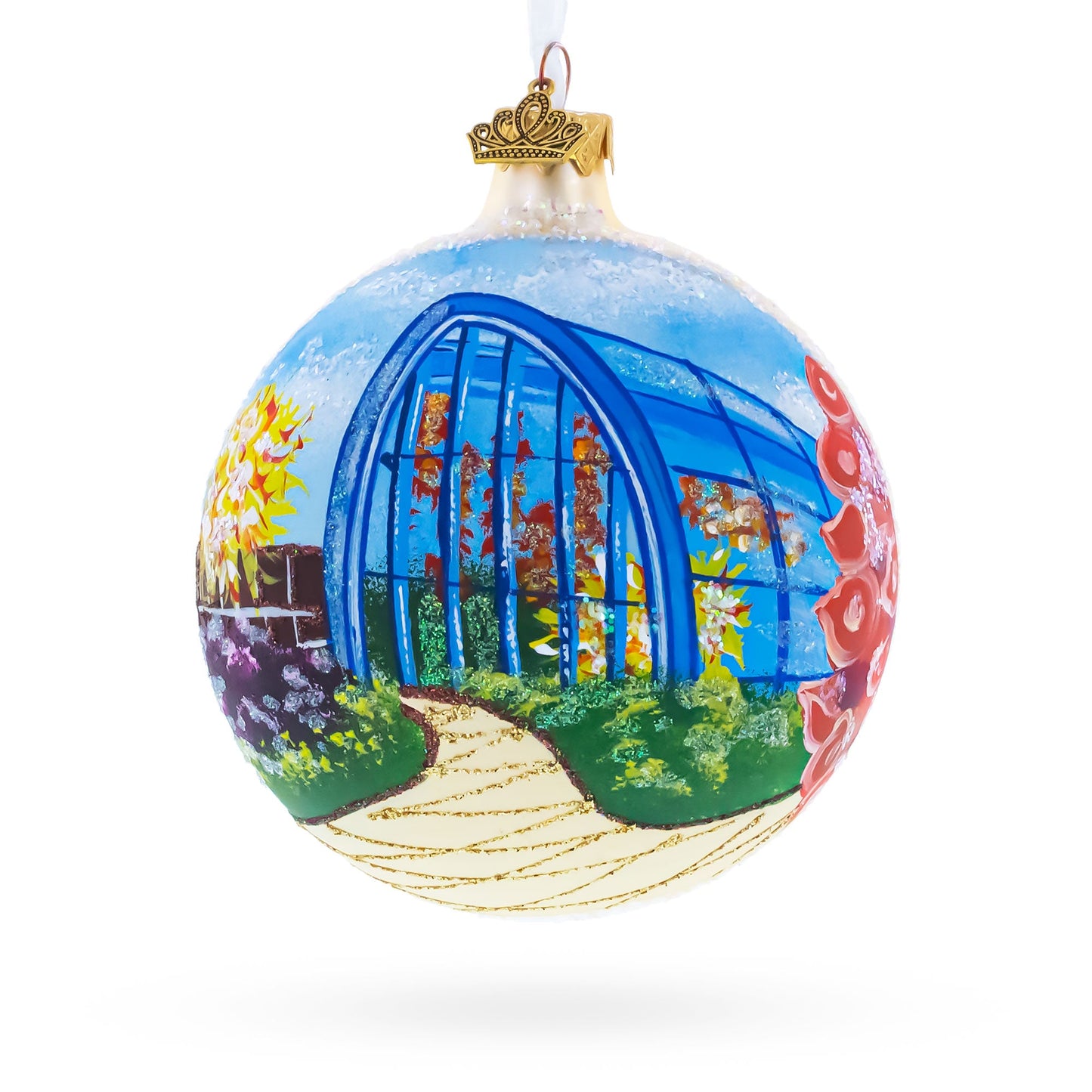 Chihuly Garden and Glass, Seattle, Washington, USA Glass Ball Christmas Ornament 4 Inches