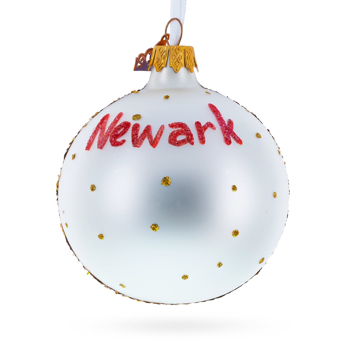 Prudential Center, Newark, New Jersey, USA Glass Ball Christmas Ornament 3.25 Inches