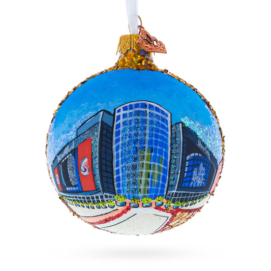 Prudential Center, Newark, New Jersey, USA Glass Ball Christmas Ornament 3.25 Inches